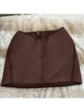 SKIMS Rubberized Scuba Swim Mini Skirt | Cocoa